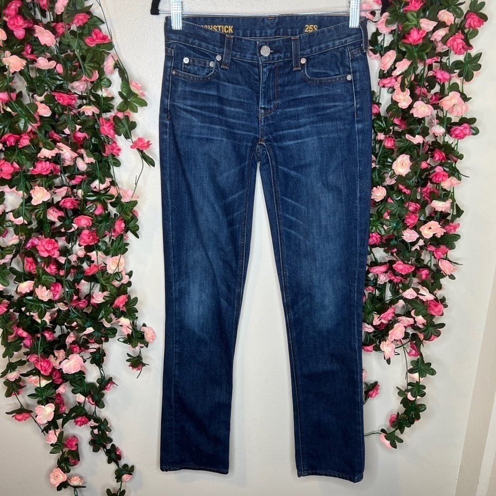 J.Crew Matchstick Dark Wash Straight Leg Jeans Women’s Blue Denim Stretch 25S